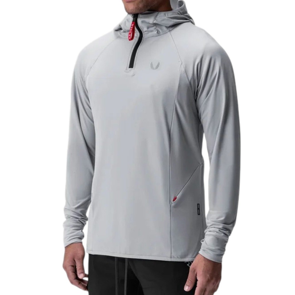 ASRV Training Hoodie Mens Large Slate Gray 1/4 Zip Performance Pullover DSG-0682
